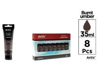 Opakowanie Farba akrylowa ciemno-brązowa 35ml (8szt)