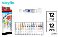 Farba tempera 12ml 12 kolorów. Wydawca: Artix. SmakLiter.pl Opakowanie Farba tempera 12ml 12 kolorów