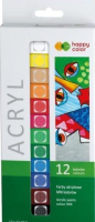 Opakowanie Farby akrylowe 12 ml 12 kolorów HAPPY COLOR