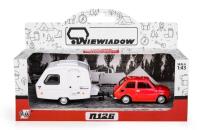 Opakowanie Fiat 126p + przyczepa Niewiadów Kemping czerwony
