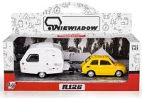 Opakowanie Fiat 126p + przyczepa Niewiadów Kemping żółty