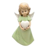 Opakowanie Figurka Aniołek porcelanowy zielony 14cm