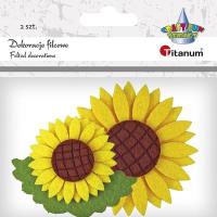 Opakowanie Filcowe 3D słoneczniki z liściem 55x70mm 2szt