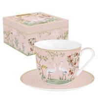 Filiżanka porcelanowa ze spodkiem Magiczny ogród. Wydawca: Easy Life. SmakLiter.pl Opakowanie Filiżanka porcelanowa ze spodkiem Magiczny ogród