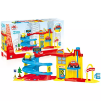 Garaż Junior z autkami. Wydawca: Dolu. SmakLiter.pl Opakowanie Garaż Junior z autkami