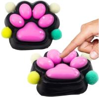 Opakowanie Gniotek kocia łapka antystresowa czarno różowa