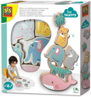 Gra równowagi i układania drewnianych zwierząt. Wydawca: SES. SmakLiter.pl Opakowanie Gra równowagi i układania drewnianych zwierząt