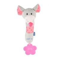 Opakowanie Grzechotka pluszowa z piszczkiem Myszka szara