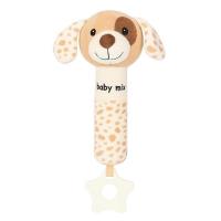 Opakowanie Grzechotka pluszowa z piszczkiem piesek brązowy