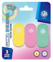 Opakowanie Gumka owalna pastelowa blister 3szt