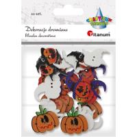 Opakowanie Guziki drewniane dynie lampiony mix 22szt