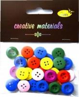 Opakowanie Guziki drewniane kolorowe 15mm 15g