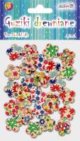 Opakowanie Guziki drewniane kwiatki 1,8cm 30szt