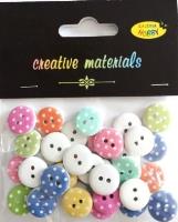 Opakowanie Guziki drewniane w kropeczki 15mm 15g