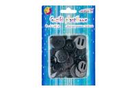 Opakowanie Guziki plastikowe czarne 10-30mm 30g