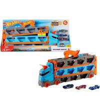 Opakowanie Hot Wheels Wyścigowy transporter 2w1 + 3 auta