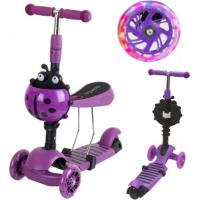 Hulajnoga 3-kołowa 3w1 biedronka fioletowa. Wydawca: Enero. SmakLiter.pl Opakowanie Hulajnoga 3-kołowa 3w1 biedronka fioletowa