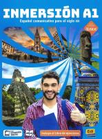 Inmersion A1 Podręcznik z ćwiczeniami do hiszpańskiego. Autor: Cerdeira Paula, Jesús Esteban, Marina García y Carlos Oliva. SmakLiter.pl Okładka książki Inmersion A1 Podręcznik z ćwiczeniami do hiszpańskiego