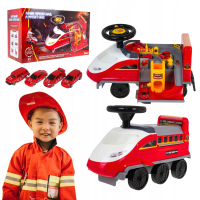 Jeździk z parkingiem 2w1 Straż Pożarna. Wydawca: Maksik. SmakLiter.pl Opakowanie Jeździk z parkingiem 2w1 Straż Pożarna