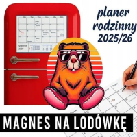 Kalendarz 2025/26 planer rodzinny magnes Kapibara. Wydawca: Evena. SmakLiter.pl Opakowanie Kalendarz 2025/26 planer rodzinny magnes Kapibara