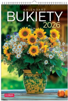 Kalendarz 2026 A3 wieloplanszowy Bukiety. Wydawca: O-press. SmakLiter.pl Opakowanie Kalendarz 2026 A3 wieloplanszowy Bukiety