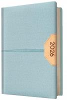 Kalendarz 2026 A5 Biznes planer błękitny. Wydawca: Evena. SmakLiter.pl Opakowanie Kalendarz 2026 A5 Biznes planer błękitny