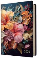 Kalendarz 2026 A5 dzienny z gumką kwiaty. Wydawca: Evena. SmakLiter.pl Opakowanie Kalendarz 2026 A5 dzienny z gumką kwiaty