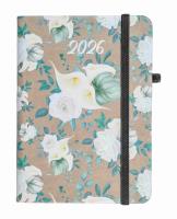 Kalendarz 2026 A6 tyg. Flamenco białe kwiaty. Wydawca: ELEFANT. SmakLiter.pl Opakowanie Kalendarz 2026 A6 tyg. Flamenco białe kwiaty