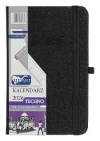 Kalendarz 2026 A6 tygodniowy Techno czarny. Wydawca: ELEFANT. SmakLiter.pl Opakowanie Kalendarz 2026 A6 tygodniowy Techno czarny