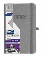 Kalendarz 2026 A6 tygodniowy Techno szary. Wydawca: ELEFANT. SmakLiter.pl Opakowanie Kalendarz 2026 A6 tygodniowy Techno szary