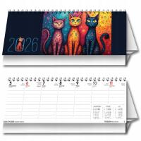 Kalendarz 2026 biurkowy tygodniowy poziomy koty. Wydawca: Evena. SmakLiter.pl Opakowanie Kalendarz 2026 biurkowy tygodniowy poziomy koty