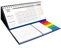 Kalendarz 2026 Biurkowy z notesem granatowy. Wydawca: Wokół nas. SmakLiter.pl Opakowanie Kalendarz 2026 Biurkowy z notesem granatowy