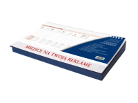 Kalendarz 2026 biurkowy z piórnikiem granat. Wydawca: Wokół nas. SmakLiter.pl Opakowanie Kalendarz 2026 biurkowy z piórnikiem granat