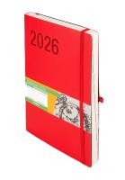 Kalendarz 2026 Impresja B5 DNS czerwony. Autor: -. SmakLiter.pl Okładka książki Kalendarz 2026 Impresja B5 DNS czerwony