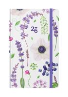 Opakowanie Kalendarz 2026 kieszonkowy tygodniowy fioletowe Kwiaty