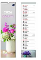Opakowanie Kalendarz 2026 paskowy 13,5x50cm Kwiaty