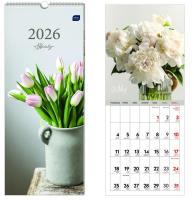 Opakowanie Kalendarz 2026 paskowy 17x41cm Kwiaty