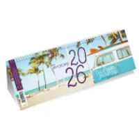 Kalendarz 2026 poziomy ze spiralką plaża. Wydawca: MICHALCZYK I PROKOP. SmakLiter.pl Opakowanie Kalendarz 2026 poziomy ze spiralką plaża