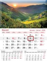 Opakowanie Kalendarz 2026 ścienny jednodzielny Góry