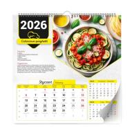 Kalendarz 2026 ścienny kulinarny. Wydawca: Kalpol. SmakLiter.pl Opakowanie Kalendarz 2026 ścienny kulinarny