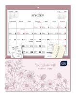 Opakowanie Kalendarz 2026 ścienny z kieszonką 23,5x31 Wildflo
