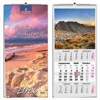 Opakowanie Kalendarz 2026 trójdzielny 13 planszowy Pejzaże