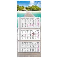 Kalendarz 2026 trójdzielny główka płaska Malediwy. Wydawca: EV-Corp. SmakLiter.pl Opakowanie Kalendarz 2026 trójdzielny główka płaska Malediwy