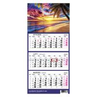 Kalendarz 2026 trójdzielny mały Plaża. Wydawca: O-press. SmakLiter.pl Opakowanie Kalendarz 2026 trójdzielny mały Plaża