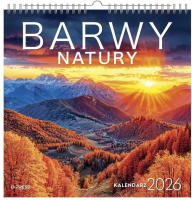 Kalendarz 2026 wieloplanszowy kwadrat Barwy Natury. Wydawca: O-press. SmakLiter.pl Opakowanie Kalendarz 2026 wieloplanszowy kwadrat Barwy Natury