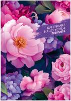 Kalendarz naucz. 2025/26 A5 tyg. PCV Kwiaty. Wydawca: Wokół nas. SmakLiter.pl Opakowanie Kalendarz naucz. 2025/26 A5 tyg. PCV Kwiaty