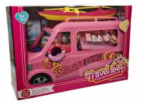 Kamper różowy z akcesoriami i lalką. Wydawca: SWEDE. SmakLiter.pl Opakowanie Kamper różowy z akcesoriami i lalką
