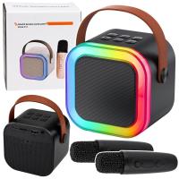 Opakowanie Karaoke głośnik Bluetooth 2 mikrofony LED