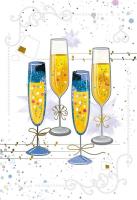 Opakowanie Karnet 12x18cm + koperta Kieliszki szampana