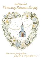 Opakowanie Karnet A5 Komunia Błękitny Kościółek